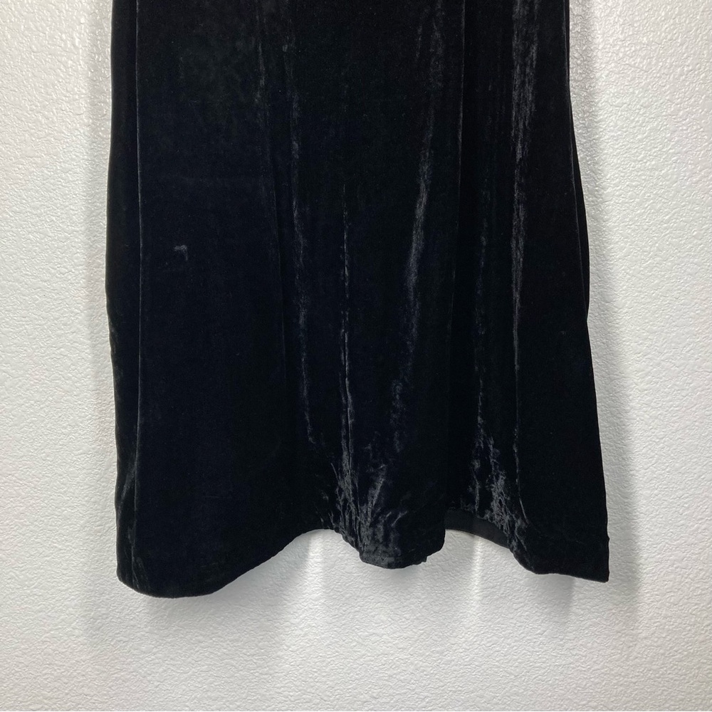 & Other Stories Crushed Velvet Black Swing Dress Short Sleeves Size 8 A- Line - Picture 10 of 16